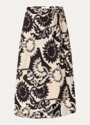 ba&sh Fybo midi rok in linnenblend met print