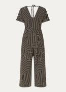 Whistles Loose fit jumpsuit met streepprint en strikceintuur