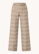 Maje High waist loose fit pantalon met tweed-look en lurex