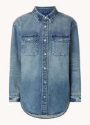 Denham Nayoko blouse van denim met borstzakken