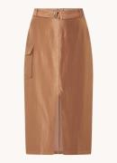 Aaiko Varya midi rok met split en glanzende finish