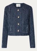 Fabienne Chapot Davis jack van denim met tweed-look en opgestikte zakk...