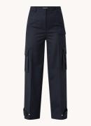 Sandro High waist wide fit cargobroek in wolblend