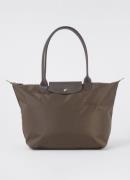 Longchamp Le Pliage Green schoudertas M met leren details