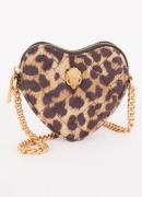 Kurt Geiger Micro Heart crossbodytas met panterprint