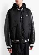 Prada Re-Nylon oversized bomberjack met inzet van leer