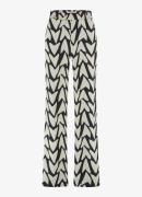 Studio Anneloes Marilon mid waist wide fit broek met print