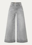 JOSH V Bailey high waist wide leg jeans met strass