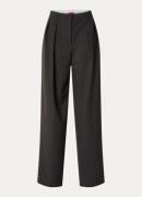 HUGO BOSS Henesa high waist wide fit pantalon met krijtstreep