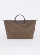 Longchamp Le Pliage Green handtas M met leren details