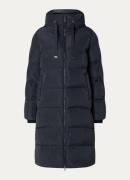 River Woods Longline puffer jas met capuchon en steekzakken