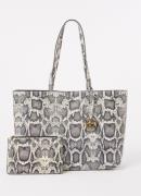 Kurt Geiger Chelsea shopper van leer met slangenprint en uitneembaar e...