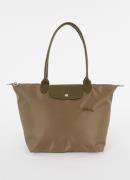 Longchamp Le Pliage Green schoudertas L met leren details