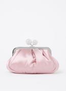 MaxMara Pasticcino Emmy clutch van satijn met afneembare schouderriem