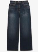 Reiss Myrtle mid waist wide leg cropped jeans met donkere wassing