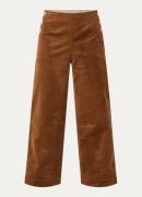 L.K.Bennett Hans high waist wide fit cropped broek van corduroy met si...