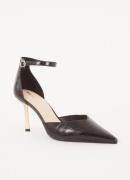 Dune London Colly pump van leer met crocostructuur