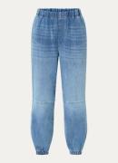 Penn & Ink High waist tapered fit broek van chambray met steekzakken