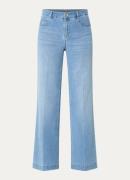 Gardeur High waist wide leg jeans in lyocellblend met lichte wassing