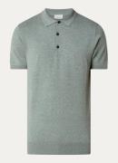 Profuomo Luxury regular fit polo in lyocellblend met gemêleerd dessin