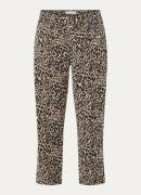 Summum High waist tapered cropped jeans met panterprint