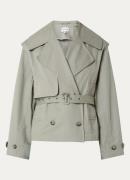 MUNTHE Sofua cropped trenchcoat met afneembare mouwen