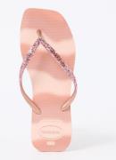 Havaianas Slim Square slipper met glitter en logo