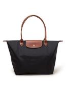 Longchamp Le Pliage Original schoudertas L met leren details