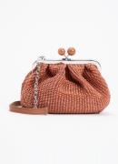 MaxMara Clutch van raffia met afneembare schouderriem