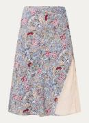 Zadig&Voltaire Jayla midi rok met bloemenprint en details van kant