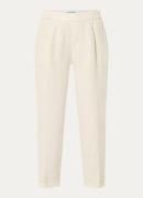 Benetton High waist tapered fit cropped pantalon van linnen