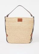 Isabel Marant Bayia shopper van raffia met leren details