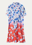 Essentiel Antwerp Heliotrope midi tuniekjurk met bloemenprint en strik...