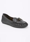 Dune London Wide Fit Grovers loafer van leer