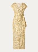 JOSH V Allois maxi wikkeljurk met jacquard dessin en lurex