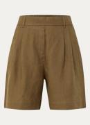 Benetton Bermuda high waist loose fit korte broek van linnen