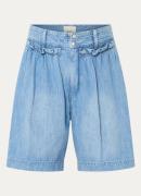 Isabel Marant Ingrid high waist straight fit korte broek van chambray