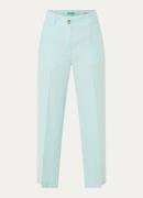 Benetton High waist straight fit croppped pantalon van linnen