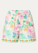 Fabienne Chapot Boy high waist loose fit korte broek in linnenblend me...
