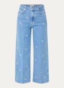 Rails Getty high waist wide leg cropped jeans met bloemborduring