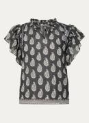 Bruuns Bazaar DuscleBBSabina tuniek met paisley dessin en opengewerkt ...