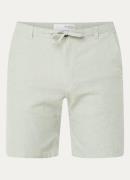 Selected Homme Brody straight fit chino in linnenblend met steekzakken