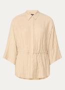Claudia Sträter Blouse met structuur en strikceintuur