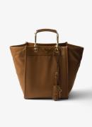 Prada Re-Nylon Medium shopper met leren details