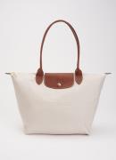 Longchamp Le Pliage schoudertas L met leren details