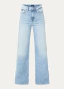 Denham Miku high waist wide leg jeans met lichte wassing