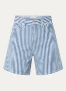 Levi's High waist straight fit korte broek van denim met streepprint