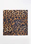 Becksöndergaard Leopa Cotta sjaal met panterprint 55 x 55 cm