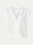 Modström Nikko mouwloze blouse met ruches