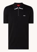 HUGO Dalomino regular fit polo met halve rits en logo